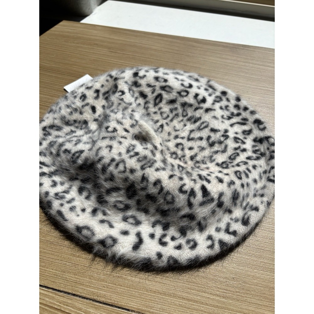 Beret Hat Leopard Animal Print Super Soft And Stretchy Head Covering NWT